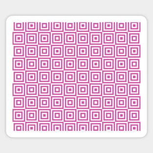 Fuchsia and White Geometric Squares Sticker